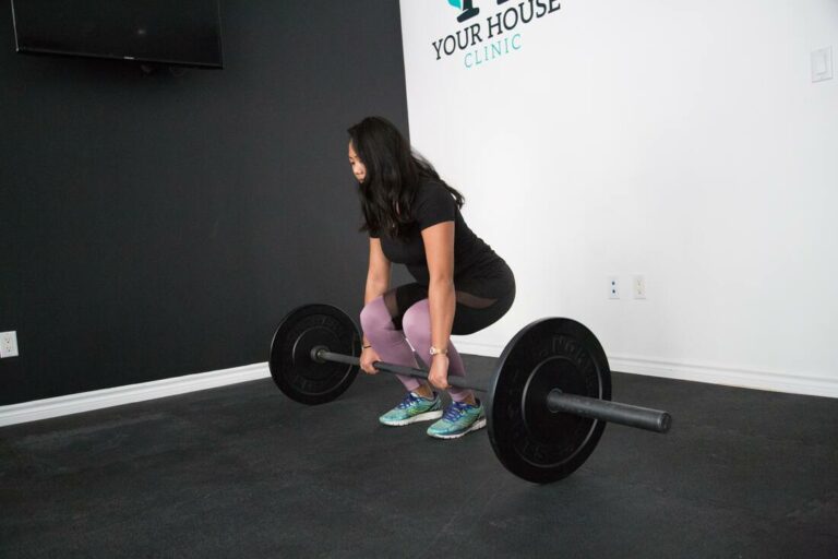 Young athlete weightlifting.