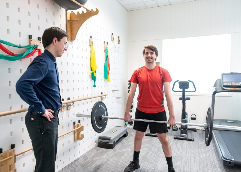 Patient lifting weights with osteo