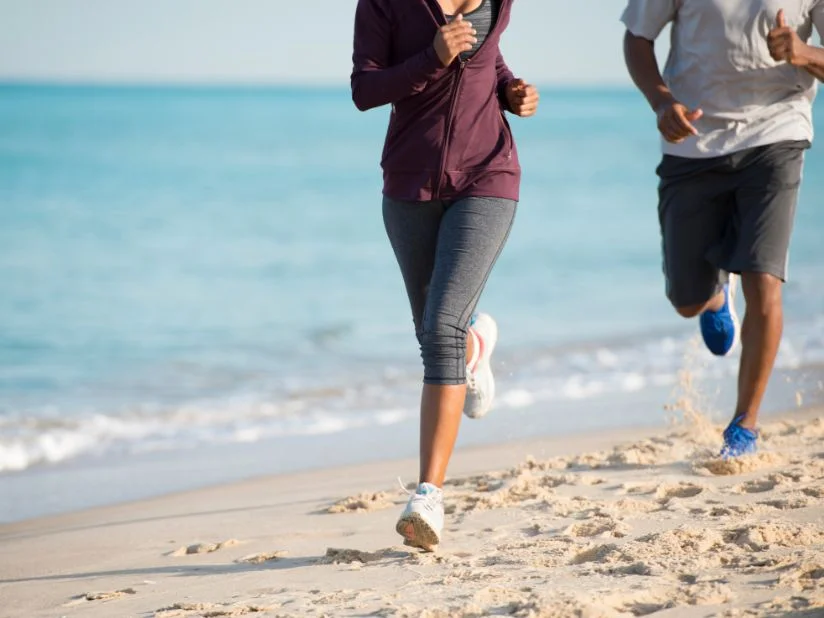 Running on the beach